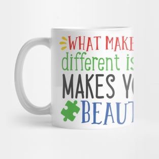 What Makes You Different is What makes You Beautiful, Autism Awareness Mug